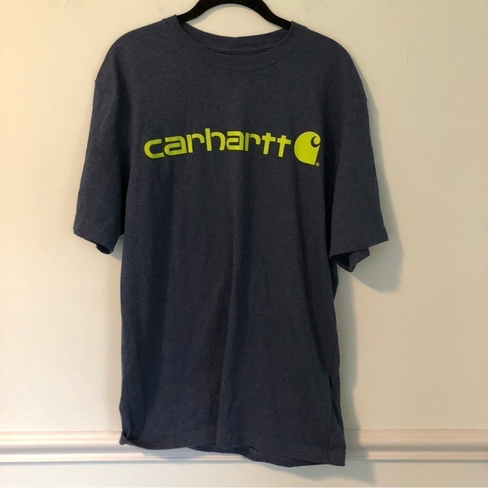 Carhartt Loose Fit Blue & Green Short Sleeve T-Shirt Size Medium